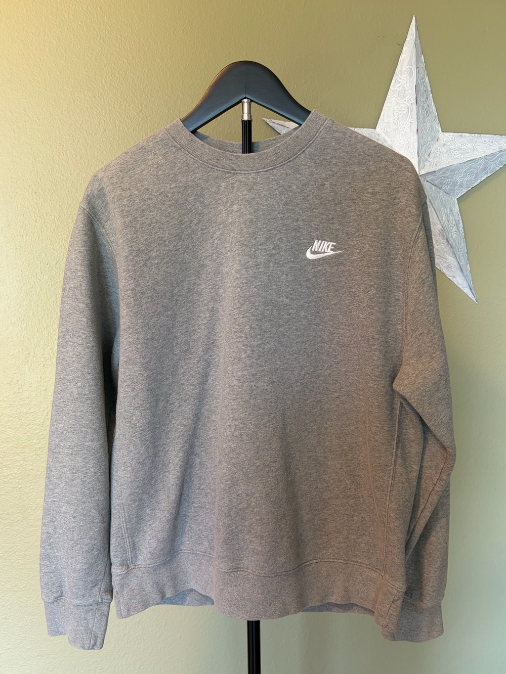 Nike Gray Crewneck Sweatshirt with White Logo